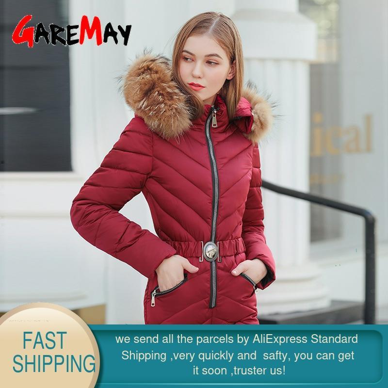 Winter Hooded Jumpsuits Parka Elegant Cotton Padded Warm Sashes Ski Suit Straight Zipper One Piece women's Casual Tracksuits 210428