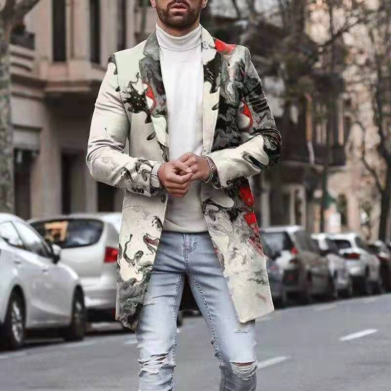 Men's Printed Wool Jacket, Warm Coat, Casual, Lapel, Single Breasted, Harajuku, Fall / Winter Fashion, Black
Men's Printed Wool Jacket, Warm Coat, Casual, Lapel, Single Breasted, Harajuku, Fall / Winter Fashion, Black