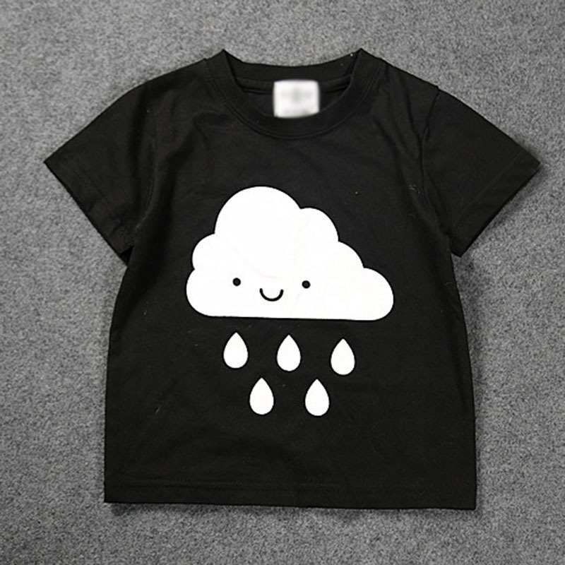 Cloud Rain Baby Boys Clothes Suit Fashion Girls Sport Suit Children Short Sleeve Summer T-Shirt Pant Set Bebe Clothing Cotton 210413