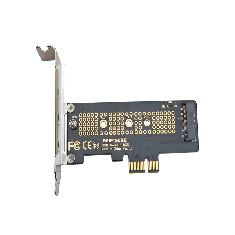 Half Height Bracket NVMe PCIe M.2 NGFF SSD to PCIe x1 Adapter