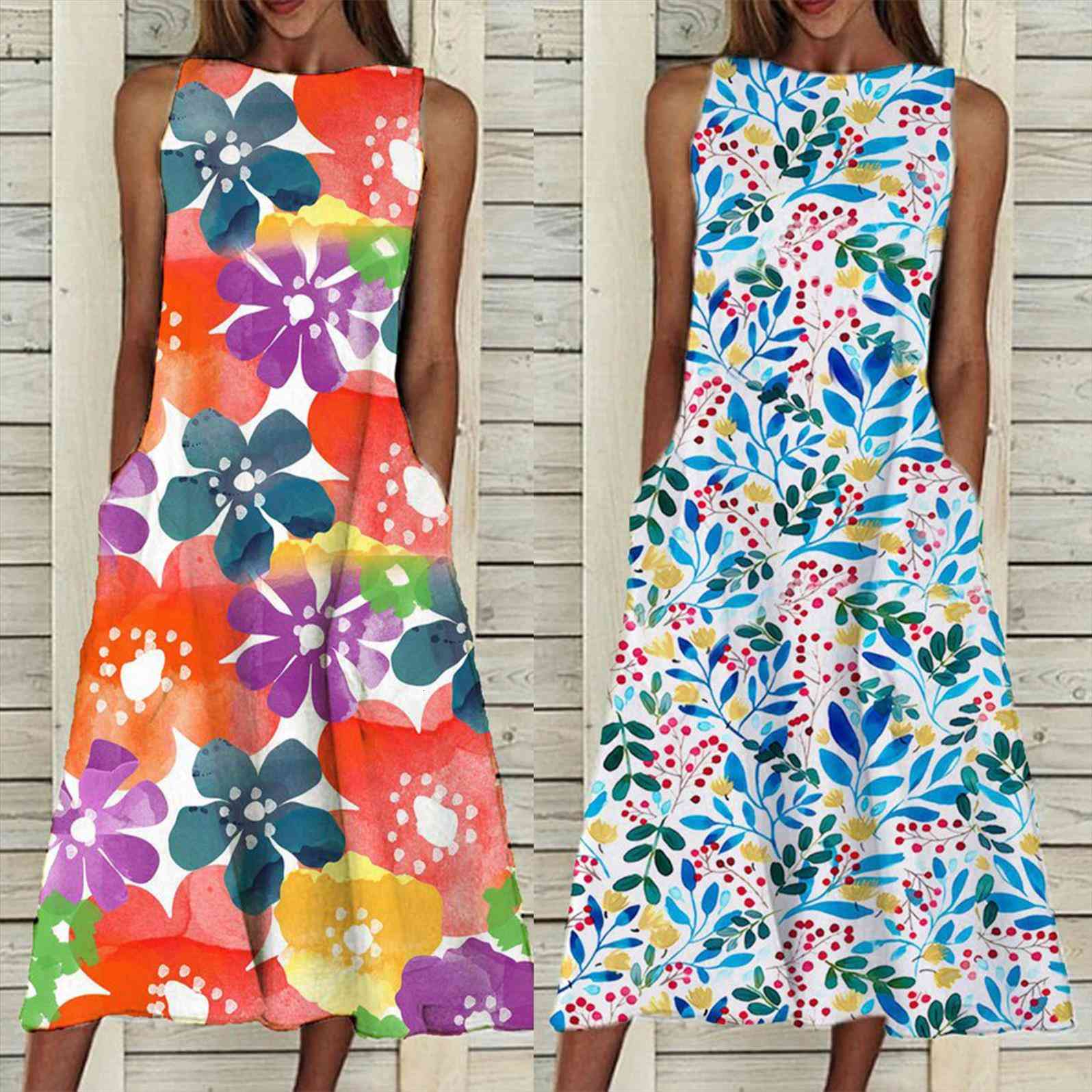 summer sleeveless o neck women dress printing pocket plus size sleep long dresses ladies clothing, Black;gray
summer sleeveless o neck women dress printing pocket plus size sleep long dresses ladies clothing, Black;gray