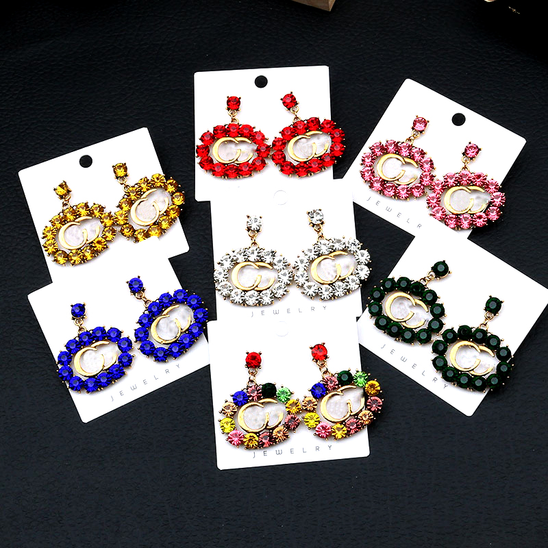 Retro Big Crystal Earrings Stylish Diamond Charms Elegant Letter Studs 7 Color For Bridal Wedding Party
Retro Big Crystal Earrings Stylish Diamond Charms Elegant Letter Studs 7 Color For Bridal Wedding Party