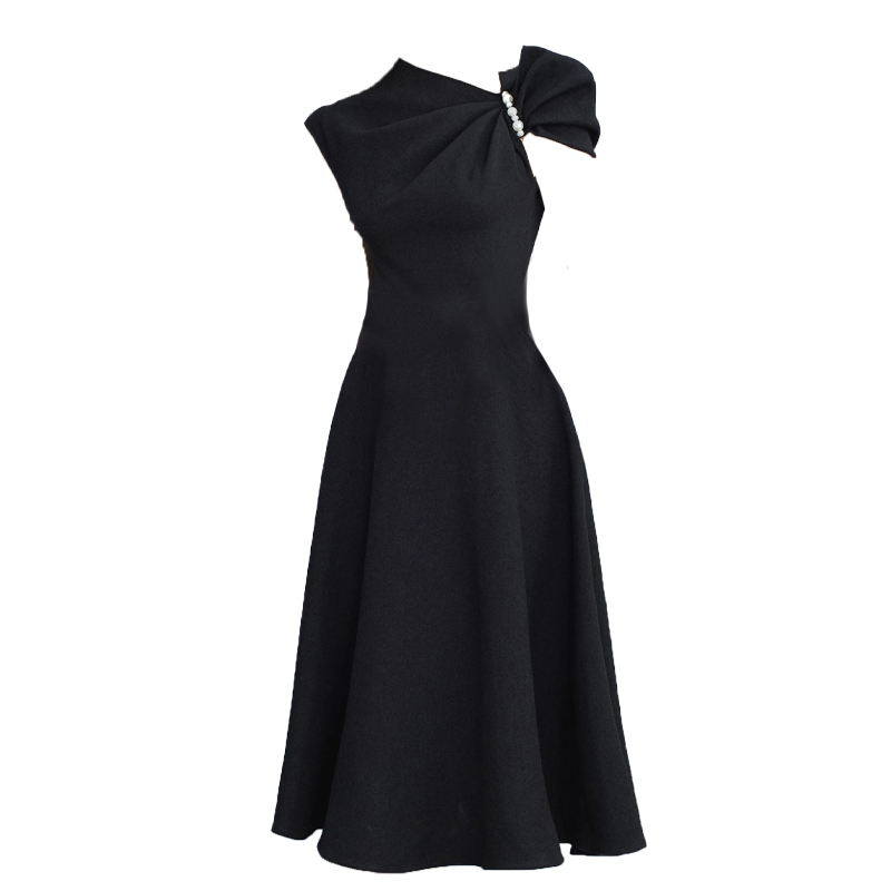Summer Hepburn Black Chic Midi Dresses Elegant Women Club Sexy Bodycon Dress Party Casual Beach Vestidos 210506