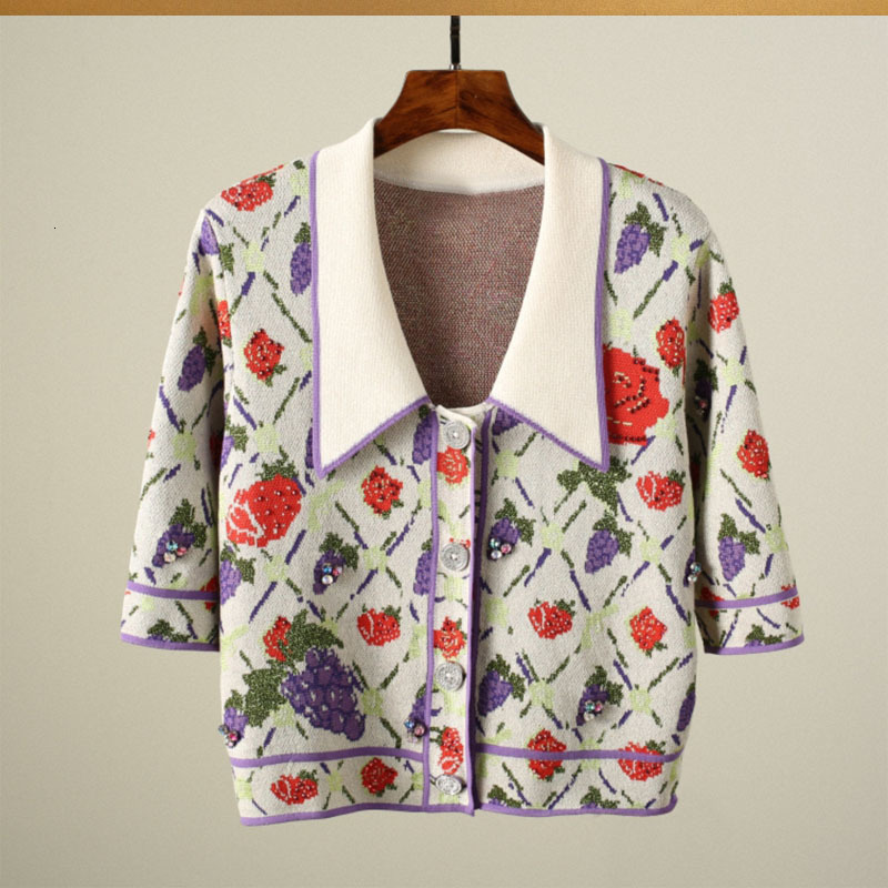 Casual Dresses High Quality 2021 Summer Vintage Grape Jacquard Knitted Cardigan Mujer Women Crop Top Femme Short Sleeve Sweater Pu, Picture color
Casual Dresses High Quality 2021 Summer Vintage Grape Jacquard Knitted Cardigan Mujer Women Crop Top Femme Short Sleeve Sweater Pu, Picture color