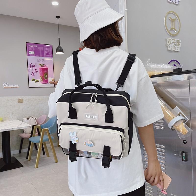 School Bags Fashion Women's Backpack Contrast Color Nylon Schoolbag For Girls Large Capacity Waterproof Messenger 2021, Black
School Bags Fashion Women's Backpack Contrast Color Nylon Schoolbag For Girls Large Capacity Waterproof Messenger 2021, Black