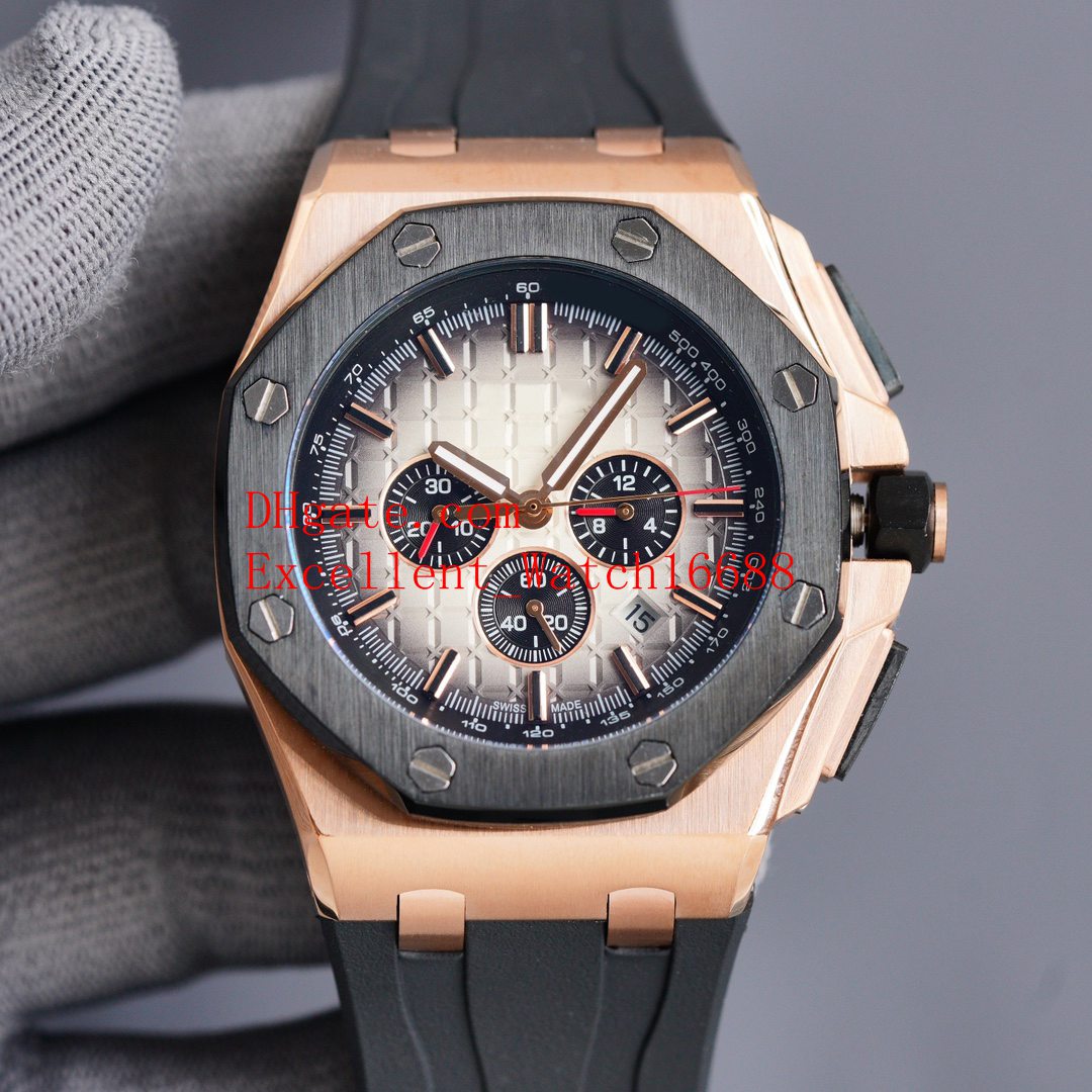 6 Colors Fashion Wristwatches 43 mm 26420 18k Rose Gold Automatic Mechanical Transparent Rubber Bands Strap Mens Watch Watches
6 Colors Fashion Wristwatches 43 mm 26420 18k Rose Gold Automatic Mechanical Transparent Rubber Bands Strap Mens Watch Watches