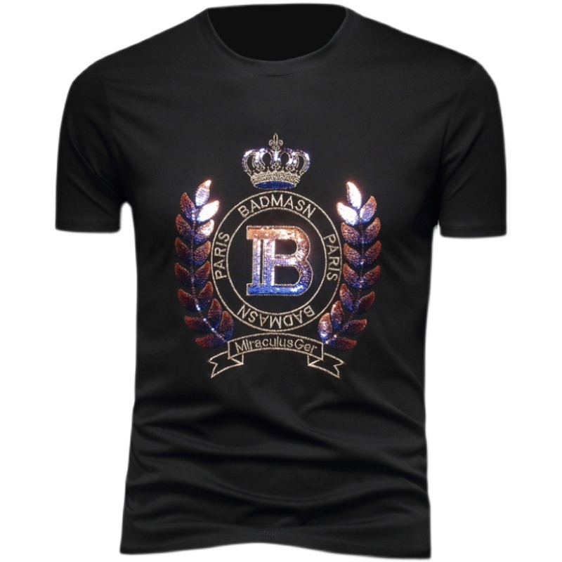 Sale 2023 Summer New Men's Tops Mercerized Cotton Short Sleeves T-Shirts Sequins Embroidered Trend Printing Fashionable Handsome Bottoming Shirts, Black
Sale 2023 Summer New Men's Tops Mercerized Cotton Short Sleeves T-Shirts Sequins Embroidered Trend Printing Fashionable Handsome Bottoming Shirts, Black