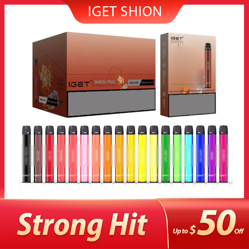 Authentic E cigarettes IGET Shion XXL Disposable Pod Device 600+ Puffs 400mAh 2.4ml Prefille Vape Pen Stick Bar Plus Max Air Kit
Authentic E cigarettes IGET Shion XXL Disposable Pod Device 600+ Puffs 400mAh 2.4ml Prefille Vape Pen Stick Bar Plus Max Air Kit