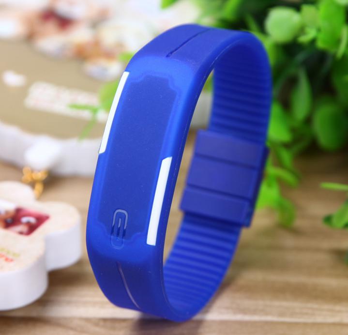 2021 LED Digital Touch Screen Watch Jelly Candy Color Sports Watches Silicone Wristband Waterproof Rectangle Couple Wrist Watch Bracelets