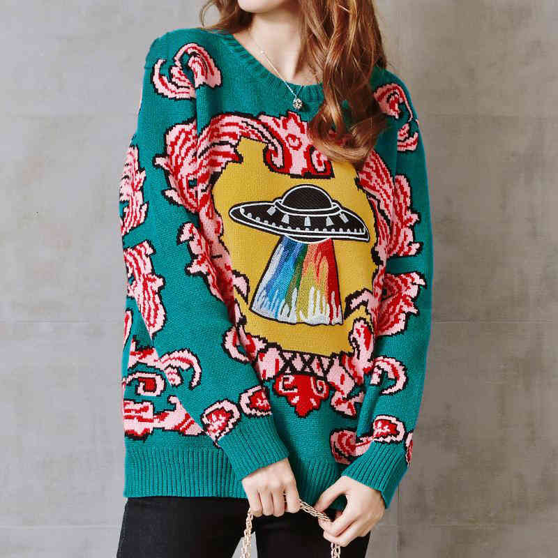 Women's Sweaters Women Vintage Warm Thicken Ufo Clouds Jacquard Pullovers Winter Autumn Knitted Retro Loose Tops Blusas Runway YUJJ, Beige
Women's Sweaters Women Vintage Warm Thicken Ufo Clouds Jacquard Pullovers Winter Autumn Knitted Retro Loose Tops Blusas Runway YUJJ, Beige