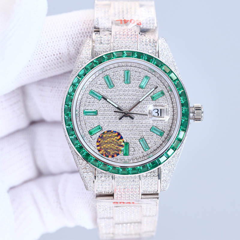 Full Diamond Watch Mens Mechanical Watches 41mm Stainless Steel Strap Movement Sapphire Waterproof Design Wristwatches, Customize
Full Diamond Watch Mens Mechanical Watches 41mm Stainless Steel Strap Movement Sapphire Waterproof Design Wristwatches, Customize