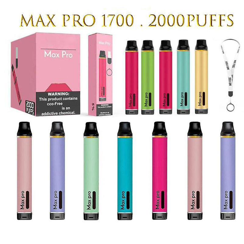 Max pro Disposable Device E Cigarette Kits 1700 2000 Puffs 750mAh Vape Pen 3.5ml Vaporizer PK onee stick AIR BAR POSH PUFF Flex Gunnpod elf 16 Colors
Max pro Disposable Device E Cigarette Kits 1700 2000 Puffs 750mAh Vape Pen 3.5ml Vaporizer PK onee stick AIR BAR POSH PUFF Flex Gunnpod elf 16 Colors