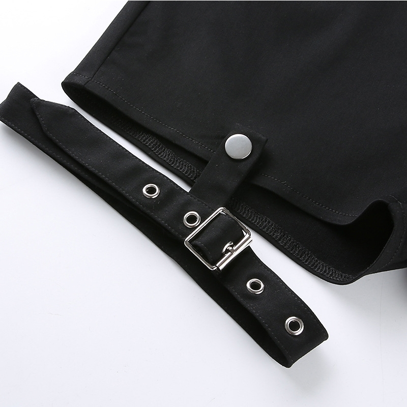 Shorts Sexy short Jeans Women Casual denim booty shorts Hollow Out Bandage Punk High Waist Slim Black denim shorts Women 210611