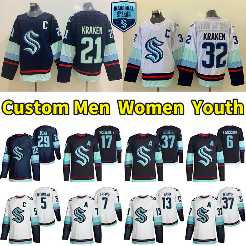 Custom Seattle Kraken 5 Mark Giordano Jersey 22 Jack Flaherty 31 Philipp Grubauer 37 Yanni Gourde 29 Vince Dunn 7 Eberle 13 Brandon Tanev 17 Jaden Schwartz Hockey, Men jerseys
Custom Seattle Kraken 5 Mark Giordano Jersey 22 Jack Flaherty 31 Philipp Grubauer 37 Yanni Gourde 29 Vince Dunn 7 Eberle 13 Brandon Tanev 17 Jaden Schwartz Hockey, Men jerseys