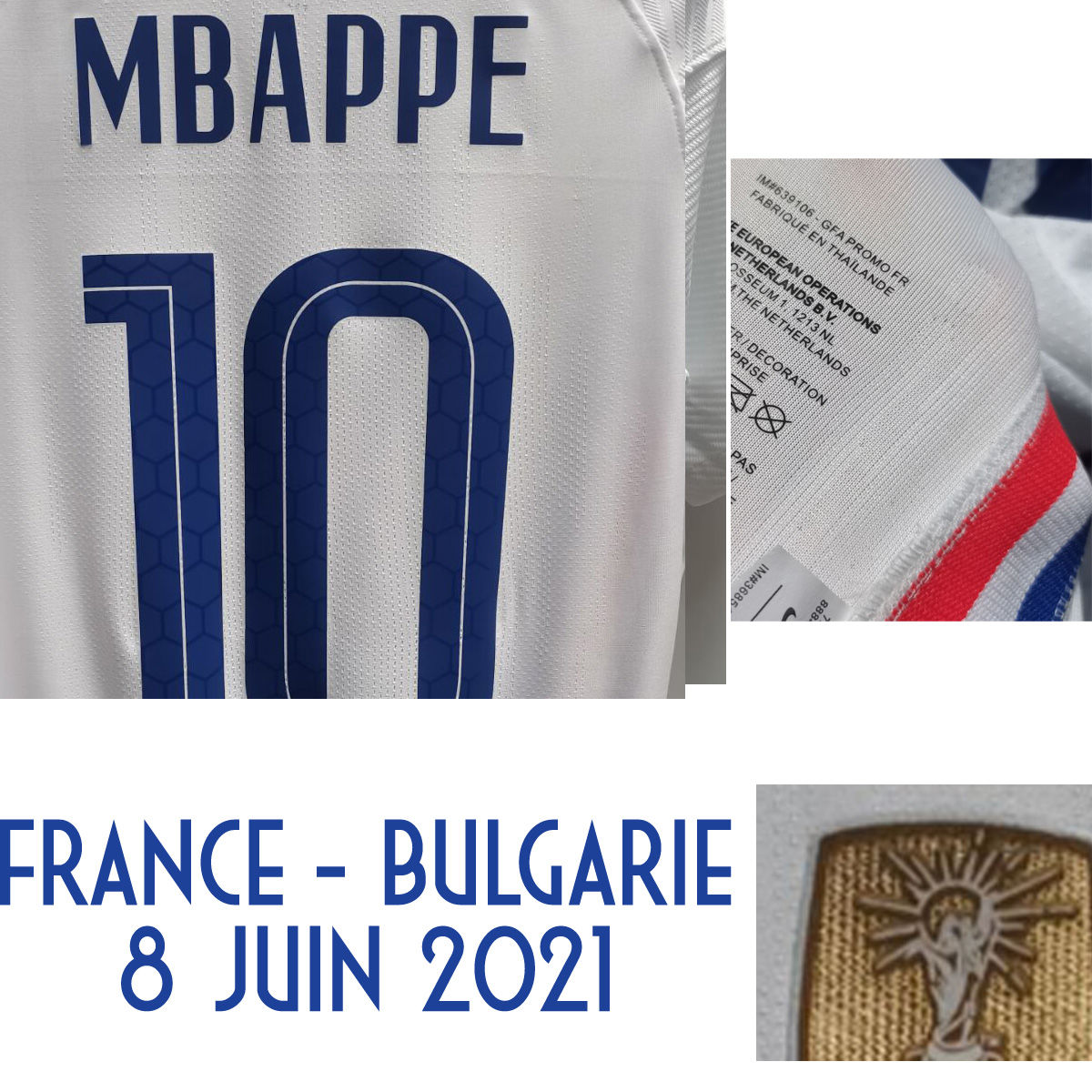 2021 MatchWorn Player Issue Giroud Mbappe Griezmann Benzema Jersey Vs Bulgarie Match Details maillot Shirt, Player version vs bulgarie
2021 MatchWorn Player Issue Giroud Mbappe Griezmann Benzema Jersey Vs Bulgarie Match Details maillot Shirt, Player version vs bulgarie