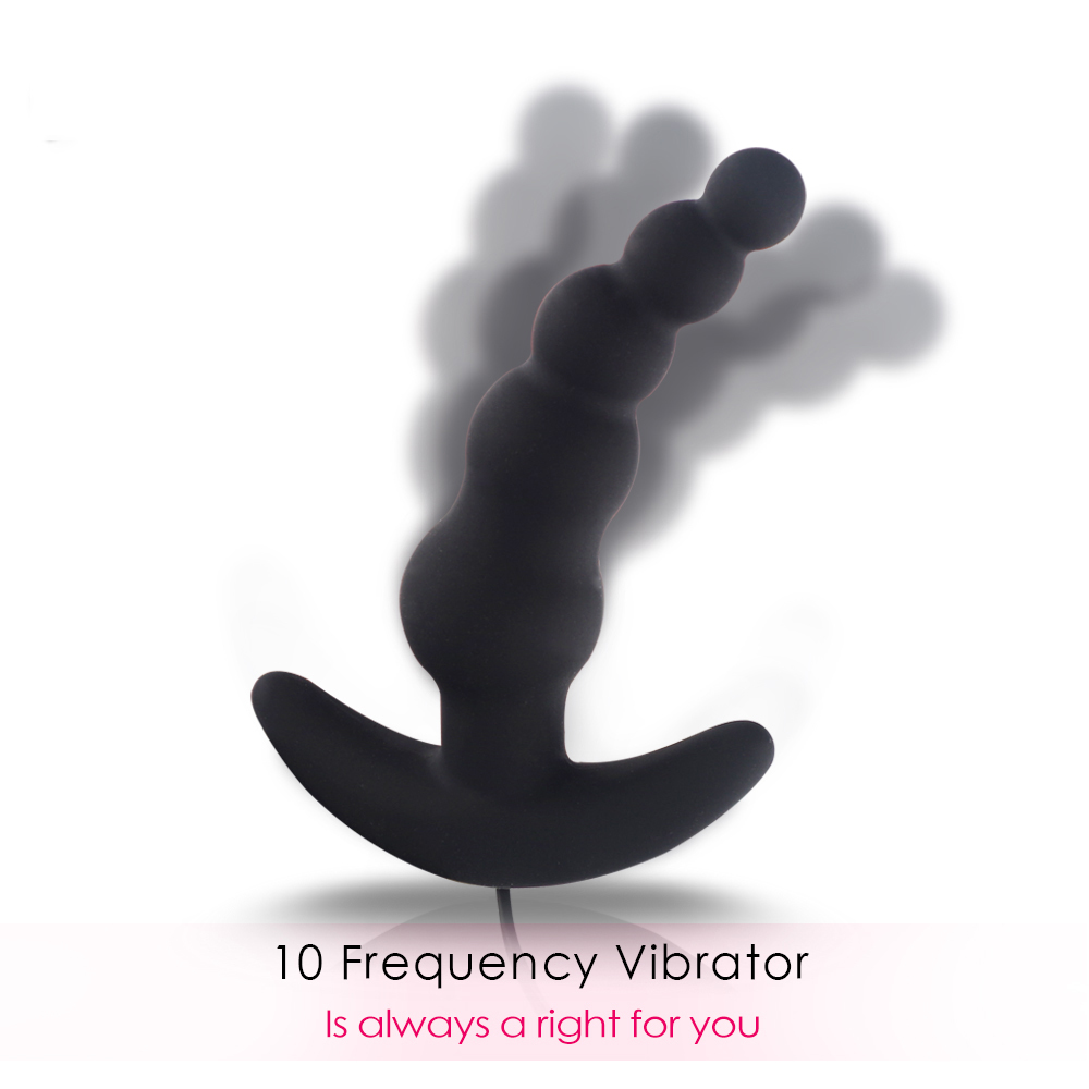 10 Speeds Anal Beads Butt Plug Vibrator Male Masturbation G Spot Prostate Massager Remote Anal Plug Vibrator Sex Toys For Women 210408