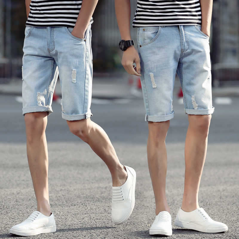 Men's Shallow Light Blue Fashion Denim Shorts Men's Summer Large Size Hole Fashion Simple Jeans Size 28-42 X0621
Men's Shallow Light Blue Fashion Denim Shorts Men's Summer Large Size Hole Fashion Simple Jeans Size 28-42 X0621