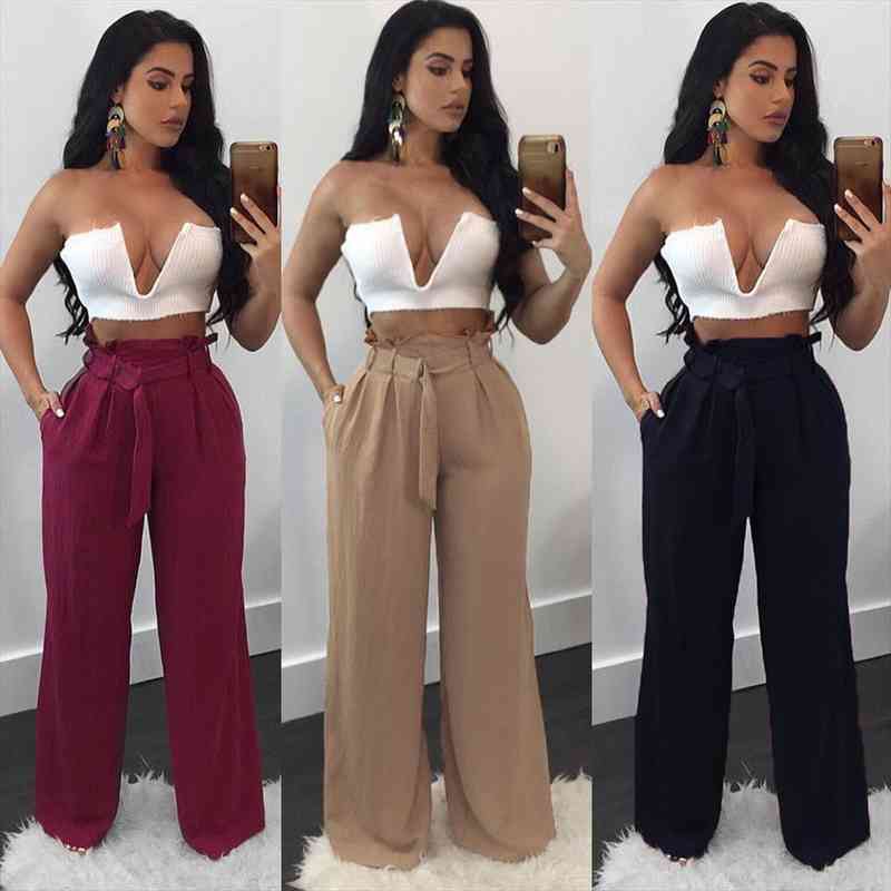 women plain palazzo wide leg ladies casual solid high waist flared trousers long loose work pants, Black;white
women plain palazzo wide leg ladies casual solid high waist flared trousers long loose work pants, Black;white
