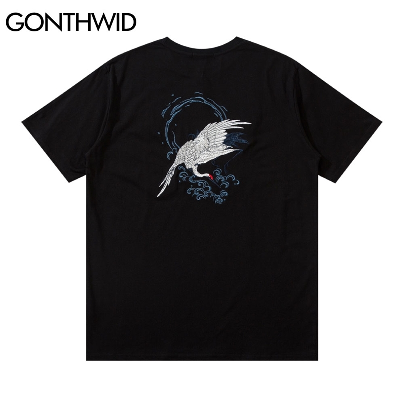 Tshirts Harajuku Embroidery Crane T-Shirts Japanese Style Streetwear Tees Hip Hop Mens Casual Cotton Short Sleeve Tops 210602, White
Tshirts Harajuku Embroidery Crane T-Shirts Japanese Style Streetwear Tees Hip Hop Mens Casual Cotton Short Sleeve Tops 210602, White