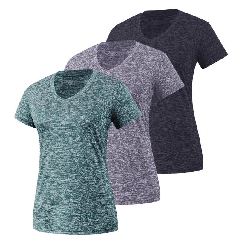 Women' T-Shirt 3pc Sport T Shirt Women V Neck Short Sleeve Moisture Wicking Athletic Shirts Activewear Top Plus Size Casual Woman Tshirts
Women' T-Shirt 3pc Sport T Shirt Women V Neck Short Sleeve Moisture Wicking Athletic Shirts Activewear Top Plus Size Casual Woman Tshirts