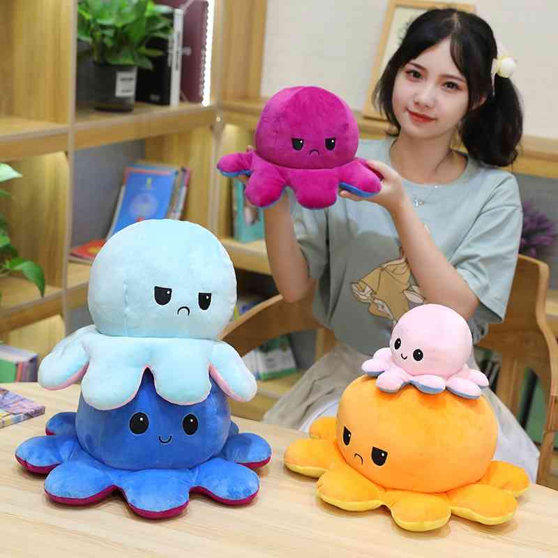 Angry little Octopus turned over changing mood double d smiling face reversal plush toy grab doll
Angry little Octopus turned over changing mood double d smiling face reversal plush toy grab doll
