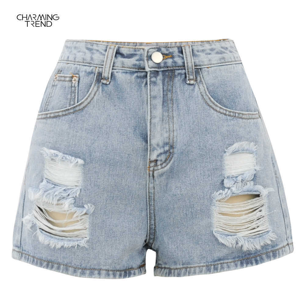 Summer Casual Shorts Female High Waist Fashion Women's Denim Boyfriend Style 210611