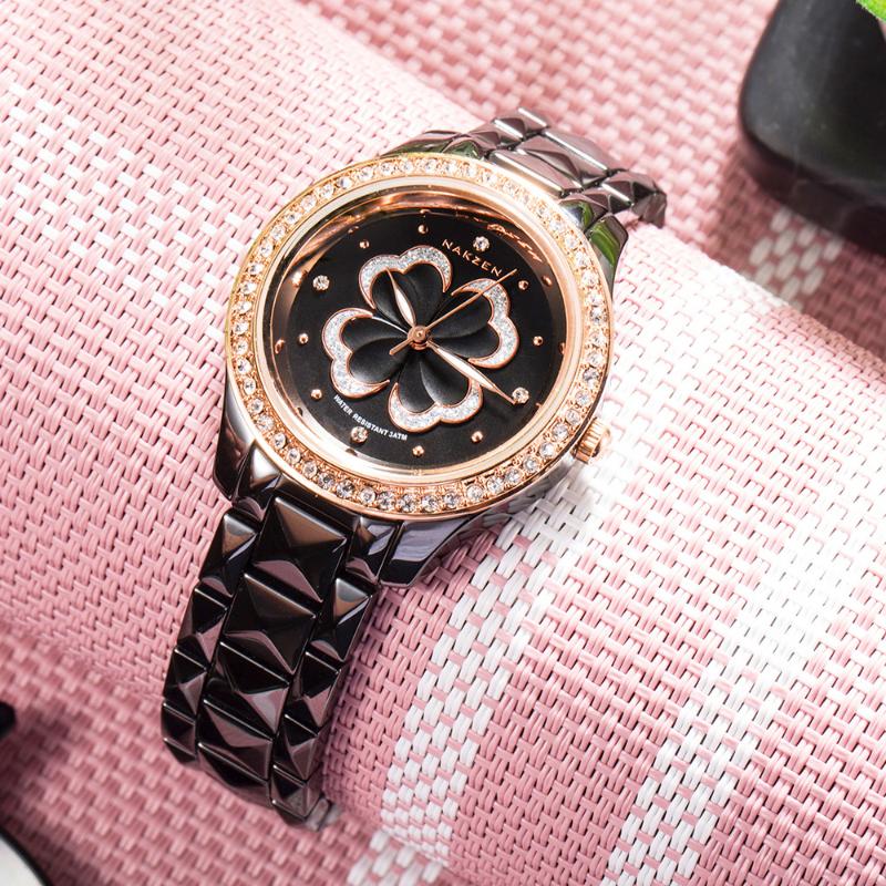 Wristwatches NAKZEN Watch Women Watches Ladies Creative Simple Diamond Women's Quartz Ceramic Bracelet Female Clock Relogio Feminino, White
Wristwatches NAKZEN Watch Women Watches Ladies Creative Simple Diamond Women's Quartz Ceramic Bracelet Female Clock Relogio Feminino, White