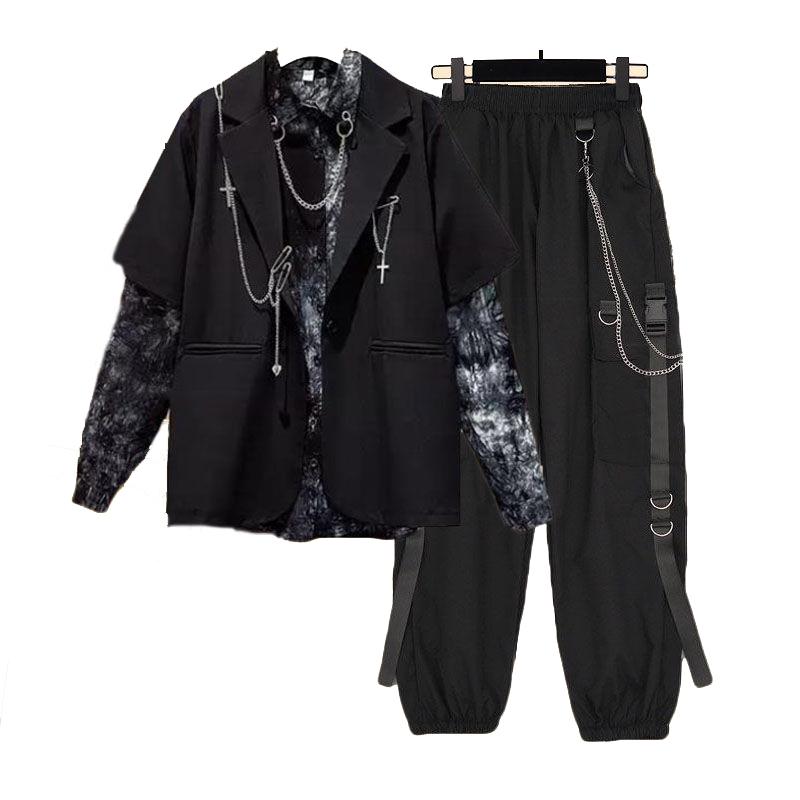 Women's Pants & Capris Autumn 2021 Women Chain Cargo Pants+Chian Blouse+Chain Vest Streetwear Harajuku 3 Piece Set For, Black;white
Women's Pants & Capris Autumn 2021 Women Chain Cargo Pants+Chian Blouse+Chain Vest Streetwear Harajuku 3 Piece Set For, Black;white