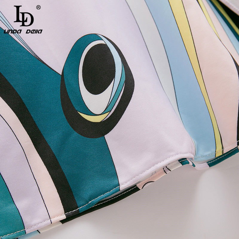 Summer Women O-Neck Geometric Print Maxi Long Dress Fashion Runway Female Loose Elegant Floor-Length Robe Gown 210522