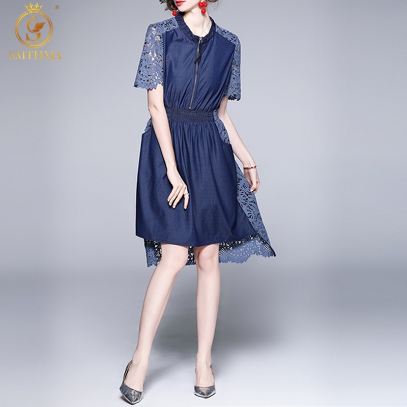Women Summer Designer Elegant Lace Patchwork Denim Dress Sexy Slim Office Party Robe Female Vintage Irregular Vestidos 210520, Picture color
Women Summer Designer Elegant Lace Patchwork Denim Dress Sexy Slim Office Party Robe Female Vintage Irregular Vestidos 210520, Picture color