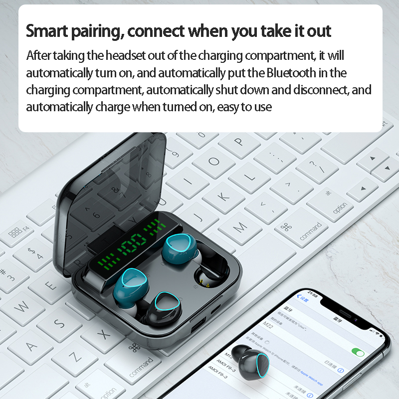 M22 TWS Couple Wireless Bluetooth Headset One-button Control 2000mAh Charging Box Hands Free Call For IOS Android Universal(The logistics pr
M22 TWS Couple Wireless Bluetooth Headset One-button Control 2000mAh Charging Box Hands Free Call For IOS Android Universal(The logistics pr