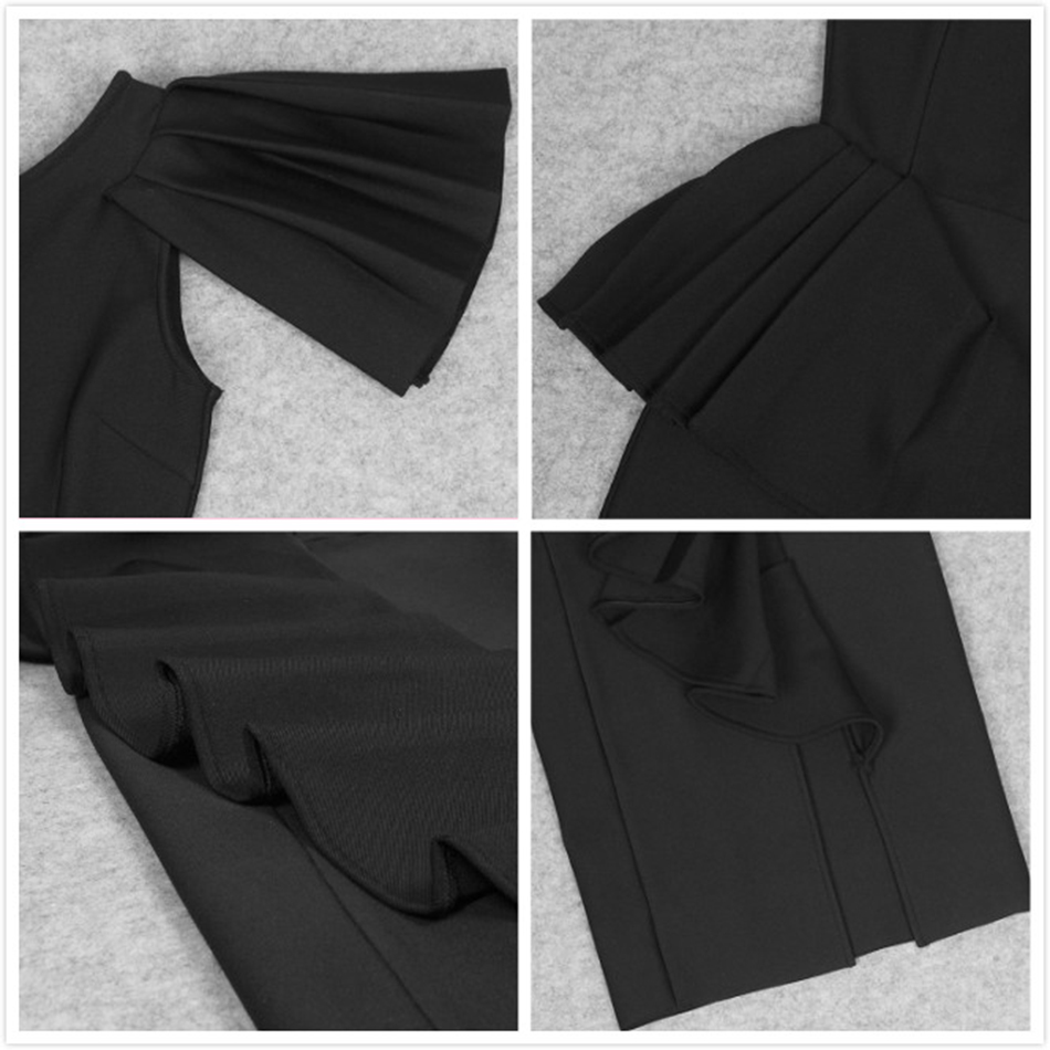 Free Women Ruffled Bandage Dress Sexy Slant Collar Sleeveless Bodycon Split Club Runway Party Midi 210524