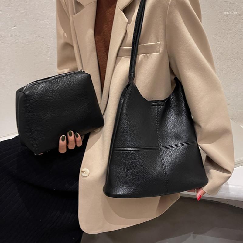 Evening Bags Casual Patchwork Hobo Shoulder For Women 2021 Quality Soft Leather Ladies Bucket Bag 2 Pie/set Female Composite Handbag, Black
Evening Bags Casual Patchwork Hobo Shoulder For Women 2021 Quality Soft Leather Ladies Bucket Bag 2 Pie/set Female Composite Handbag, Black