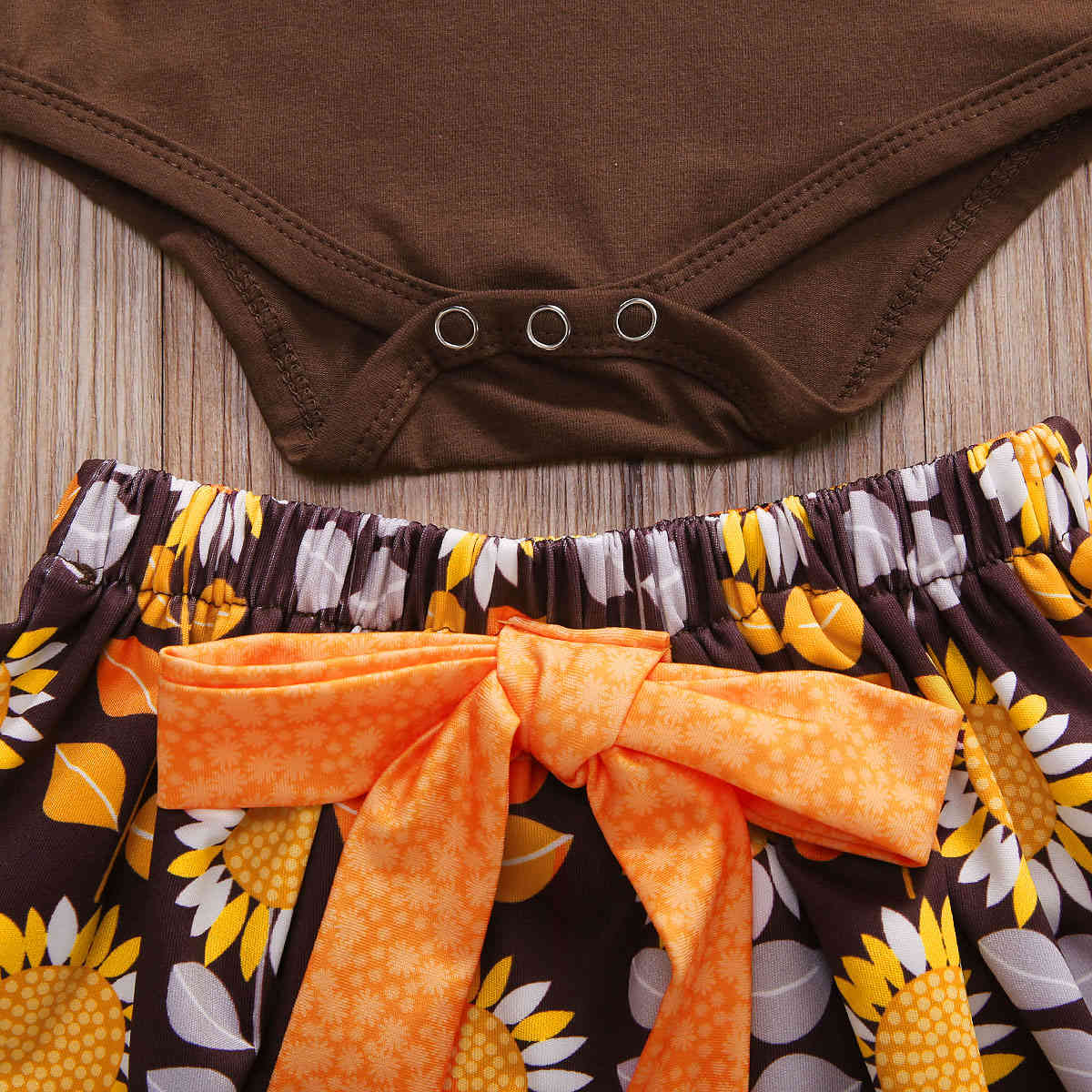 0-24M MY 1st Thanksgiving Day born Infant Baby Girl Clothes Set Cartoon Turkey Romper Flower Skirts Outfits Party 210515