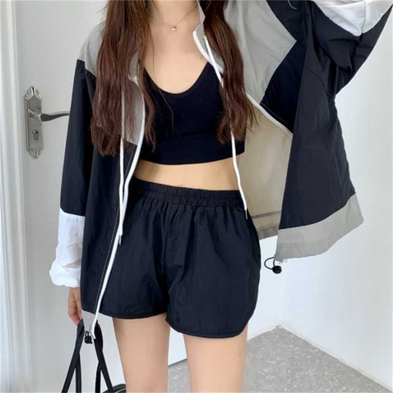 Sports Summer Color-Hit Sunscreen Oversize Coats+ Loose Casual Elastic Shorts Simple All Match Sets Suits 210525, Pink
Sports Summer Color-Hit Sunscreen Oversize Coats+ Loose Casual Elastic Shorts Simple All Match Sets Suits 210525, Pink