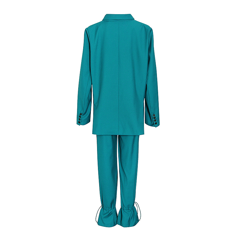 VGH Minimalist Sets For Female Notched Long Sleeve Blazer Wide Leg Loose Pants Casual Solid Two Piece Set Women Autumn New Tide 210421