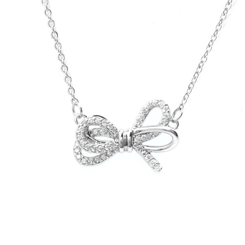 Fashion Stainless Steel Chain Necklace Bow Gold & Silver Color Cubic Zirconia Neckalces Women Jewelry Gift 47.5cm Long, 1 PC
Fashion Stainless Steel Chain Necklace Bow Gold & Silver Color Cubic Zirconia Neckalces Women Jewelry Gift 47.5cm Long, 1 PC