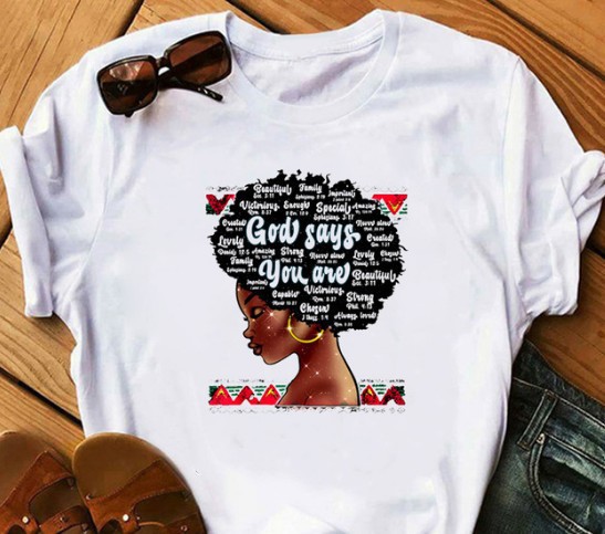 T-shirt Black girl feminist printed European and American style T shirt large size round collar large size printed women' hair, 01
T-shirt Black girl feminist printed European and American style T shirt large size round collar large size printed women' hair, 01