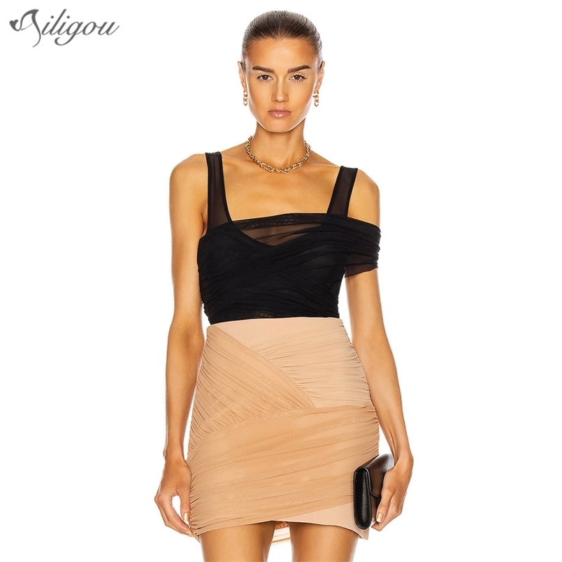 Summer High Quality Women Fashion Sexy V-neck Patchwork Sleeveless Mesh Draping Skinny Party Club Mini Dress 210525, Khaki
Summer High Quality Women Fashion Sexy V-neck Patchwork Sleeveless Mesh Draping Skinny Party Club Mini Dress 210525, Khaki