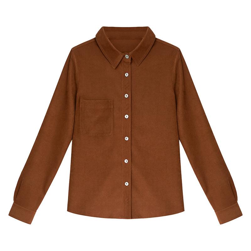 Women' Blouses & Shirts Corduroy Shirt Tops And Long Sleeve Spring Ladies Solid Color Loose, White
Women' Blouses & Shirts Corduroy Shirt Tops And Long Sleeve Spring Ladies Solid Color Loose, White
