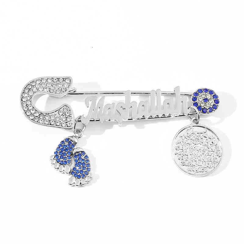 Brooch Religious Scripture Ayatul Kursi Mashallah Zircon Islamic Muslim Pin