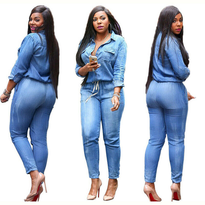 Fashion -XXXL Plus Size Lace-up Drawstring Jeans Women Ladies Casual Slim Denim Jumpsuit Workwear, Blue
Fashion -XXXL Plus Size Lace-up Drawstring Jeans Women Ladies Casual Slim Denim Jumpsuit Workwear, Blue