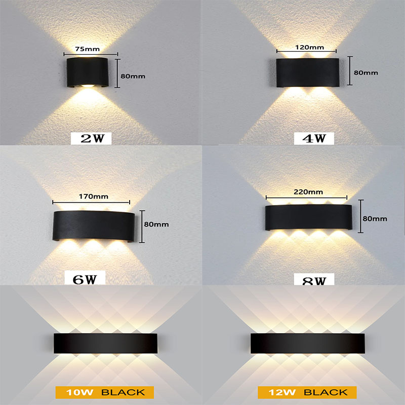 Outdoor Indoor IP65 Waterproof Wall Lamp 2W 4W 6W 8W 10W Led Aluminum UP Down Lights For Home Stairs Bedroom Headboard Garden Porch Lighting