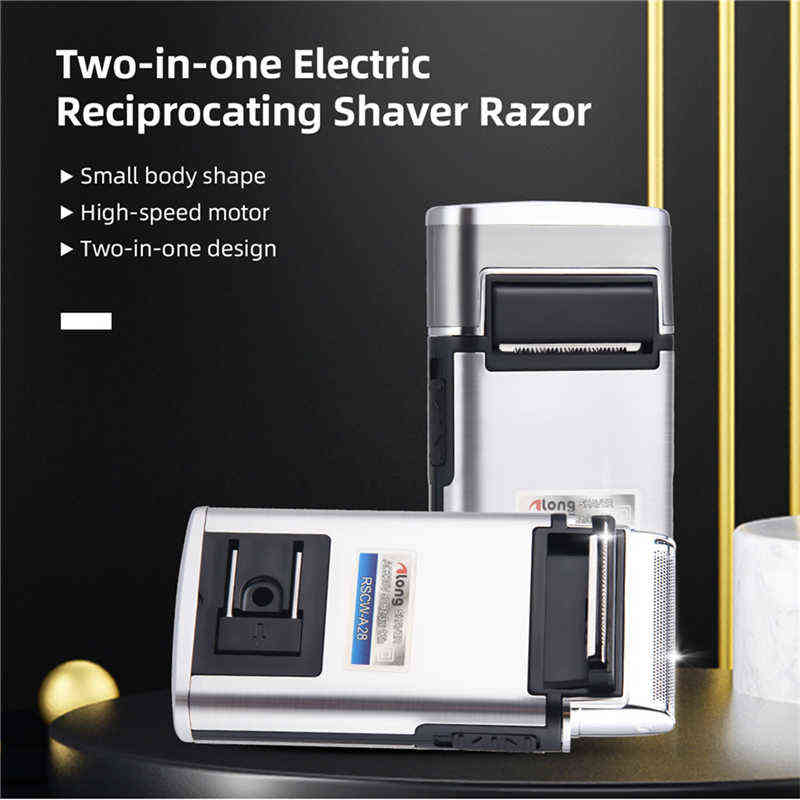 Portable Electric Shaver 3D Double Floating Rechargeable Beard Trimmer Razor Reciprocating Shaving Machine Men Face Care 220112