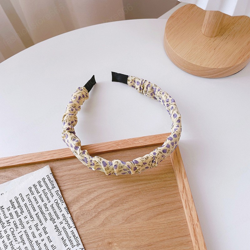 Women Floral Print Headband Plastic Headwear Hair Accessories Female Sweet Fashion Hair Hoop Hairband