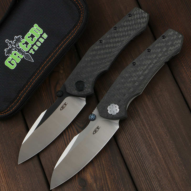 Green thorn zt0850 D2 blade carbon fiber + TC4 titanium handle folding knife practical outdoor camping and hunting EDC tool