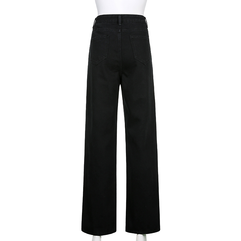 Women's Jeans Streetwear High Waist butterfly prited Vintage Straight Harajuku Denim Pants straight trousers 210524