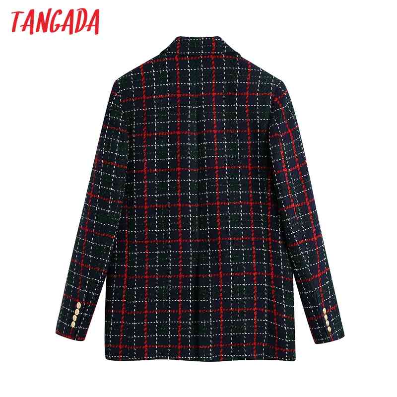 Women Chic Fashion Decorative Metal Check Skirts Vintage High Waist Back Zipper Female BE371 210416
