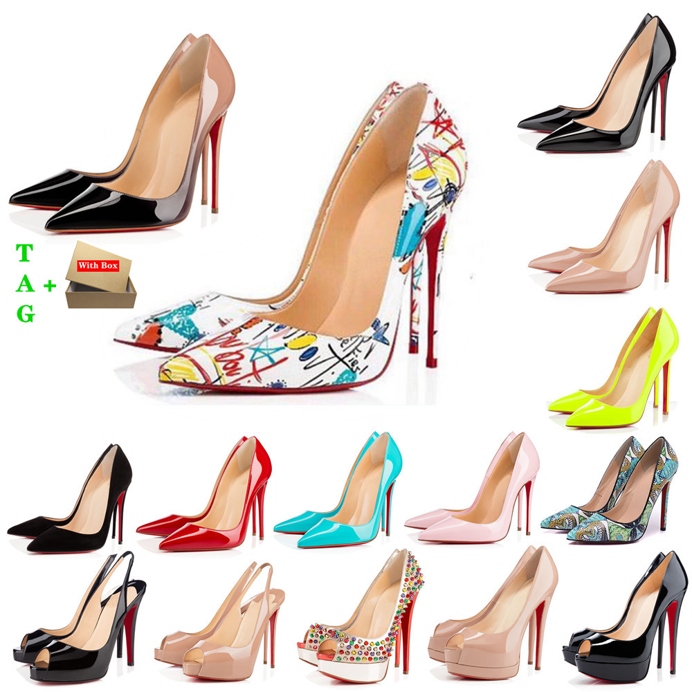 Classic Woman Red Bottoms High Heels Designer Brand Peep-toes Sandals Sexy Pointed Toe Reds Sole 8cm 10cm 12cm Pumps Luxury Womens Wedding Dress Shoes Nude Black