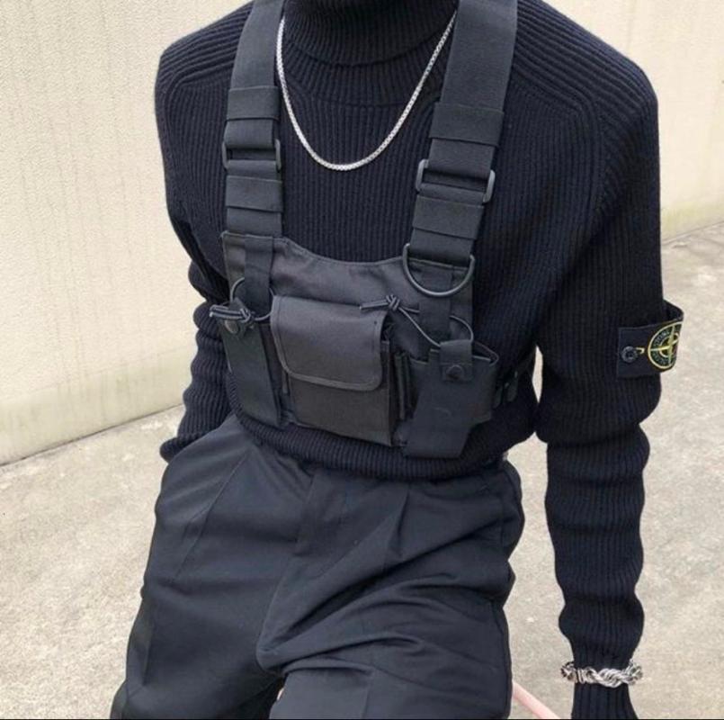 Tactical Vest Nylon Military Chest Rig Pack Pouch Holster Harness Walkie Talkie Radio Waist For Two Way Back Support